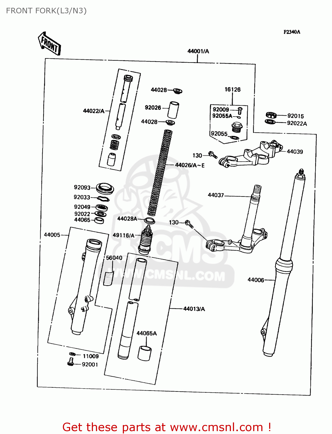 FRONT FORK(L3/N3) KX80-L3 1990 USA CANADA