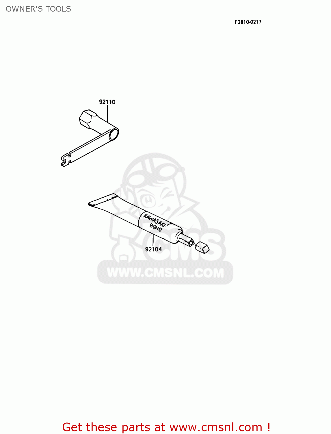 OWNER'S TOOLS KX80-L3 1990 USA CANADA