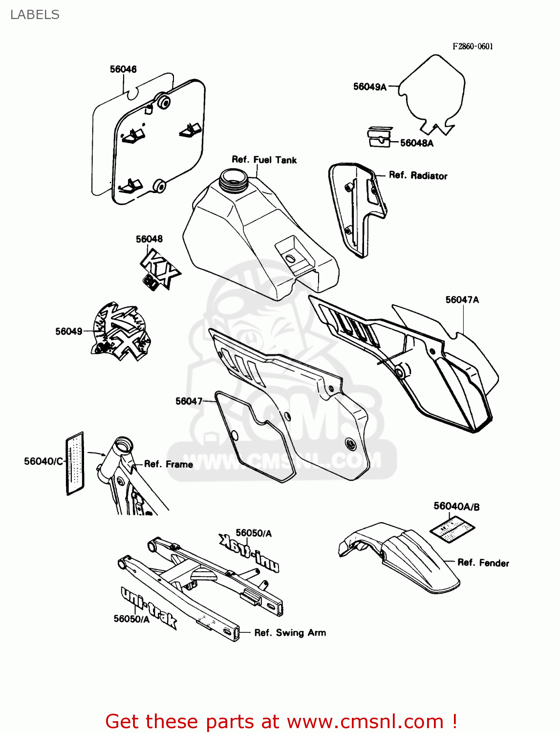 LABELS KX80-L3 1990 USA CANADA