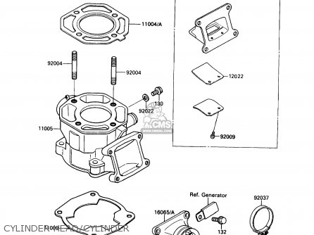 CYLINDER HEAD/CYLINDER - KX80-L3 1990 USA CANADA