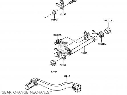 GEAR CHANGE MECHANISM - KX80-L3 1990 USA CANADA