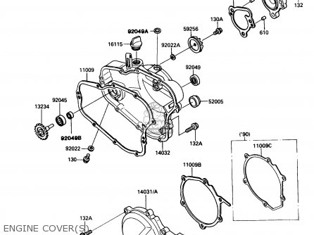 ENGINE COVER(S) - KX80-L3 1990 USA CANADA