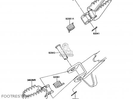 FOOTRESTS - KX80-L3 1990 USA CANADA