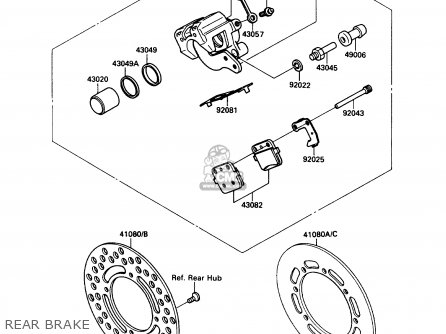 REAR BRAKE - KX80-L3 1990 USA CANADA