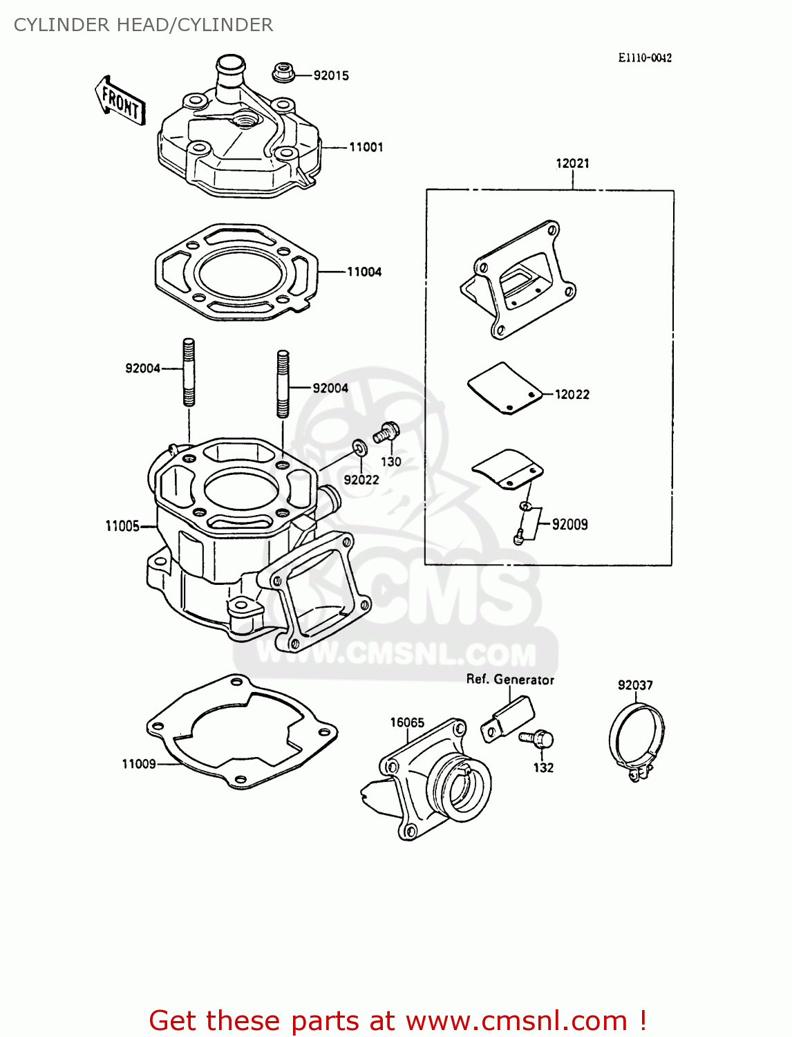CYLINDER HEAD/CYLINDER KX80-M1 1988 AL