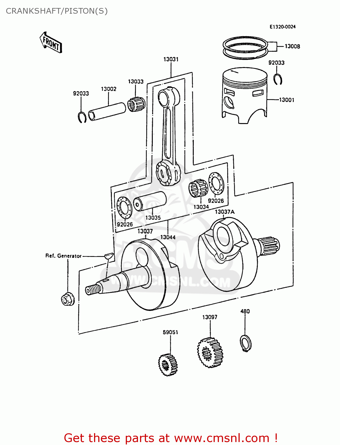 CRANKSHAFT/PISTON(S) KX80-M1 1988 AL