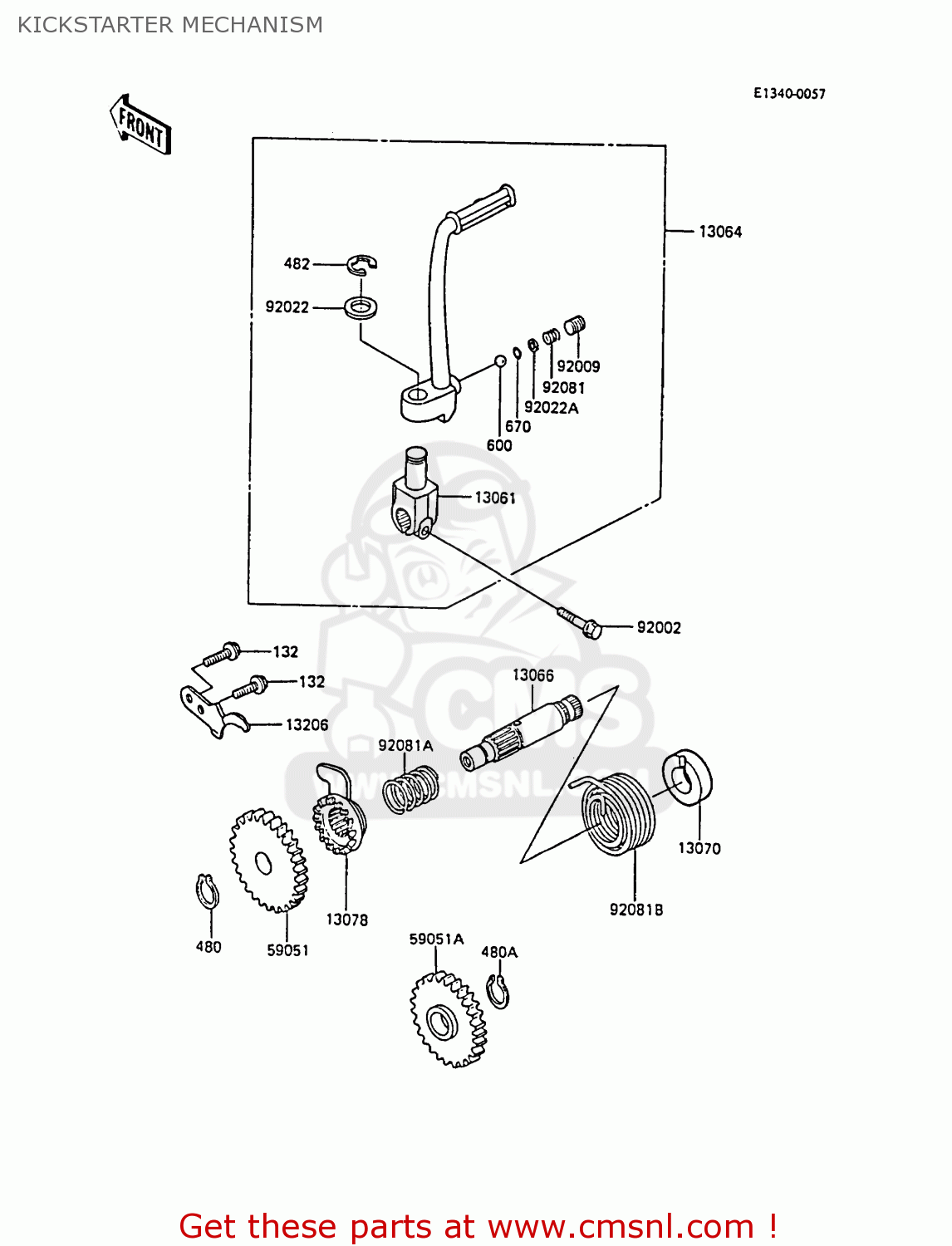 KICKSTARTER MECHANISM KX80-M1 1988 AL