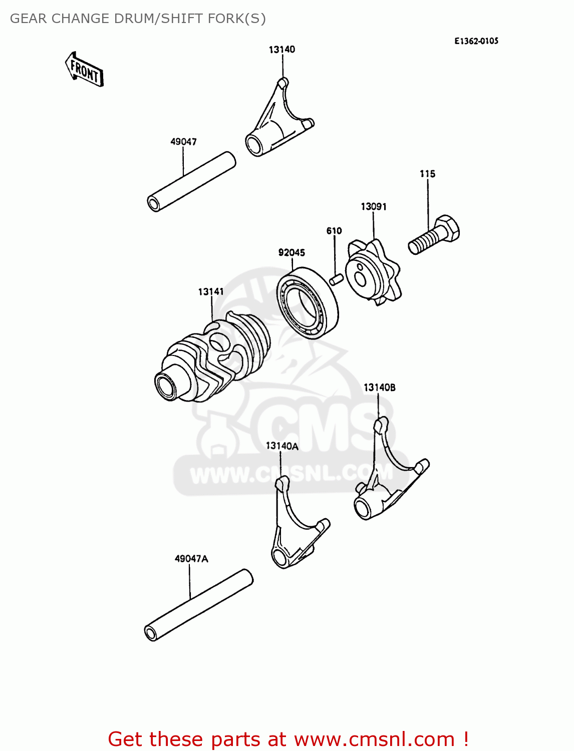 GEAR CHANGE DRUM/SHIFT FORK(S) KX80-M1 1988 AL