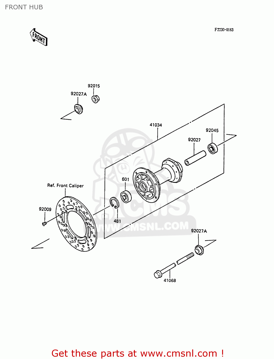 FRONT HUB KX80-M1 1988 AL