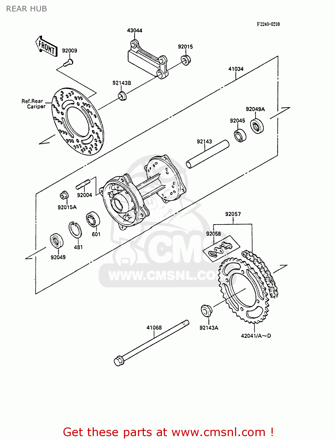 REAR HUB KX80-M1 1988 AL