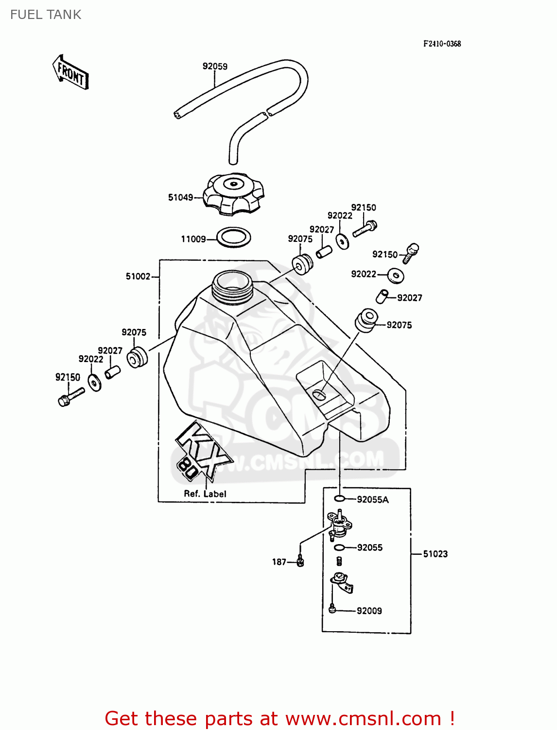 FUEL TANK KX80-M1 1988 AL