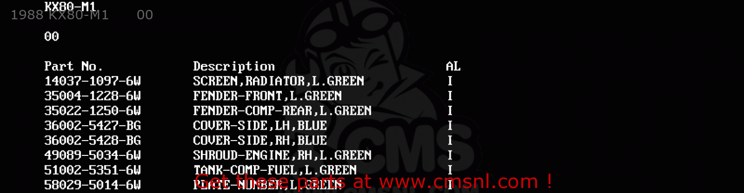 1988 KX80-M1      00 KX80-M1 1988 AL