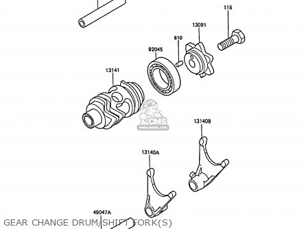 GEAR CHANGE DRUM/SHIFT FORK(S) - KX80-M1 1988 AL