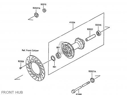 FRONT HUB - KX80-M1 1988 AL