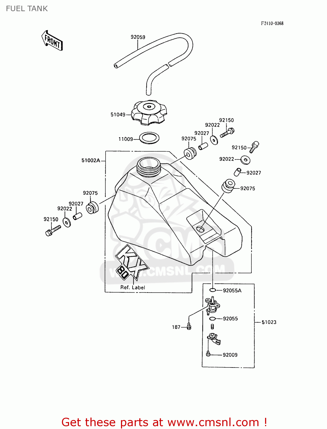 FUEL TANK KX80-M2 1989 AL