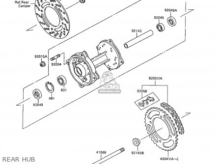 REAR HUB - KX80-M2 1989 AL