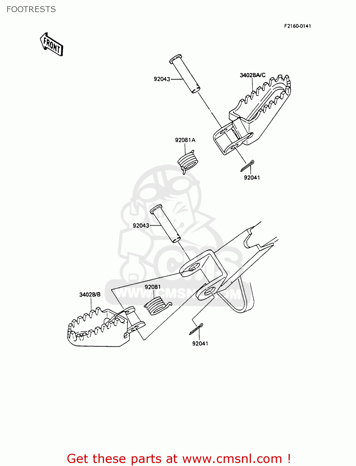 FOOTRESTS KX80-M3 1990 AUSTRALIA AL