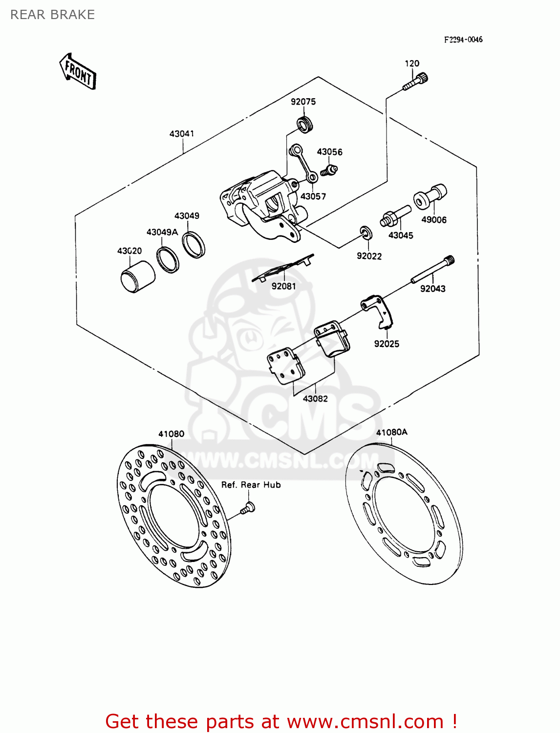 REAR BRAKE KX80-M3 1990 AUSTRALIA AL