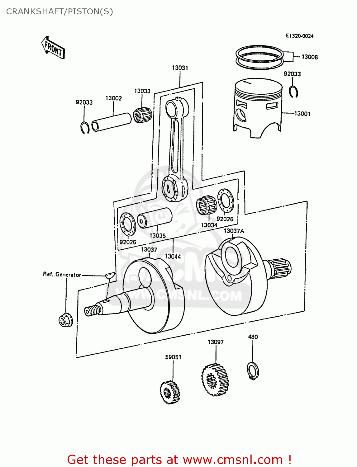 CRANKSHAFT/PISTON(S) KX80-N1 1988 UNITED KINGDOM AL