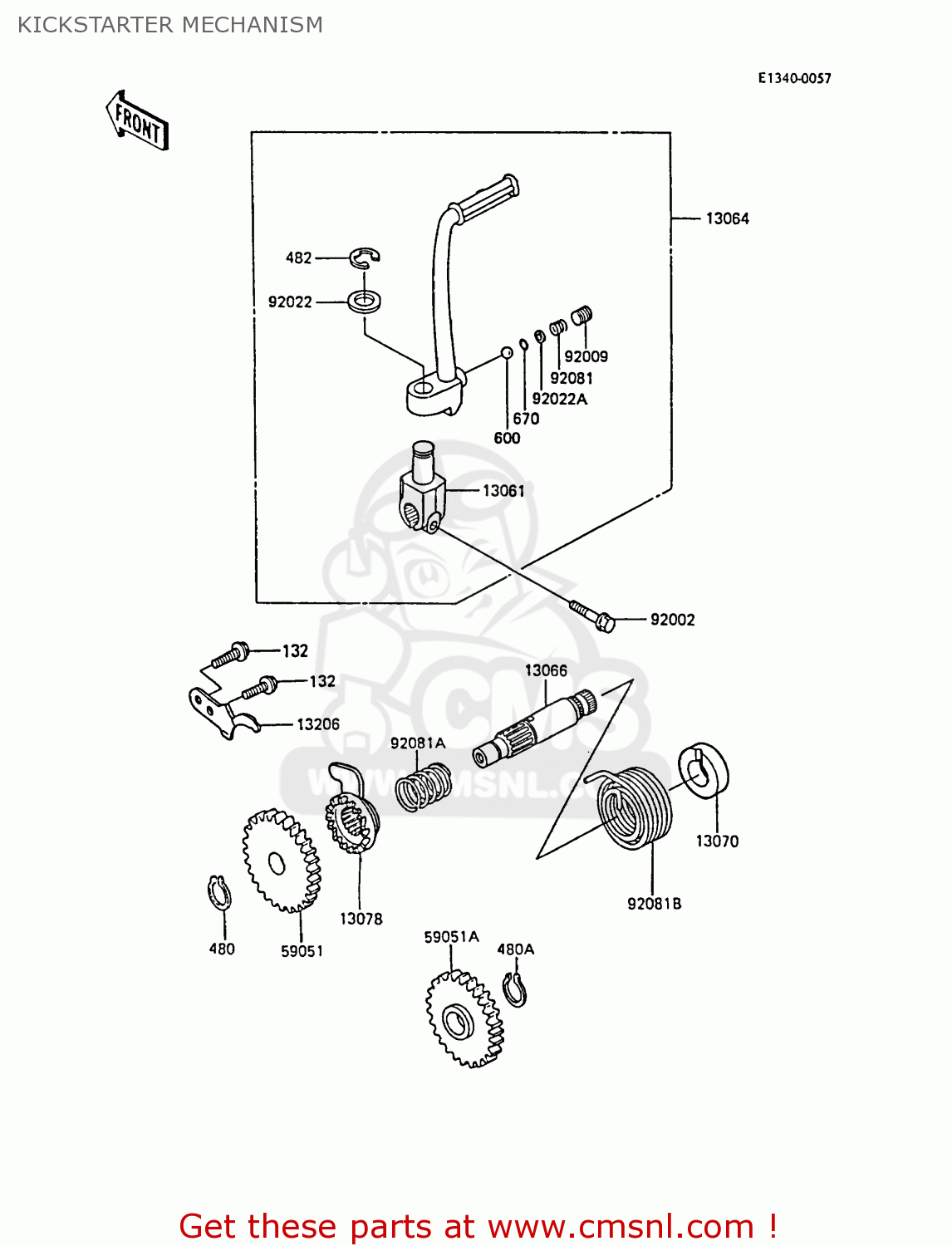 KICKSTARTER MECHANISM KX80-N1 1988 UNITED KINGDOM AL