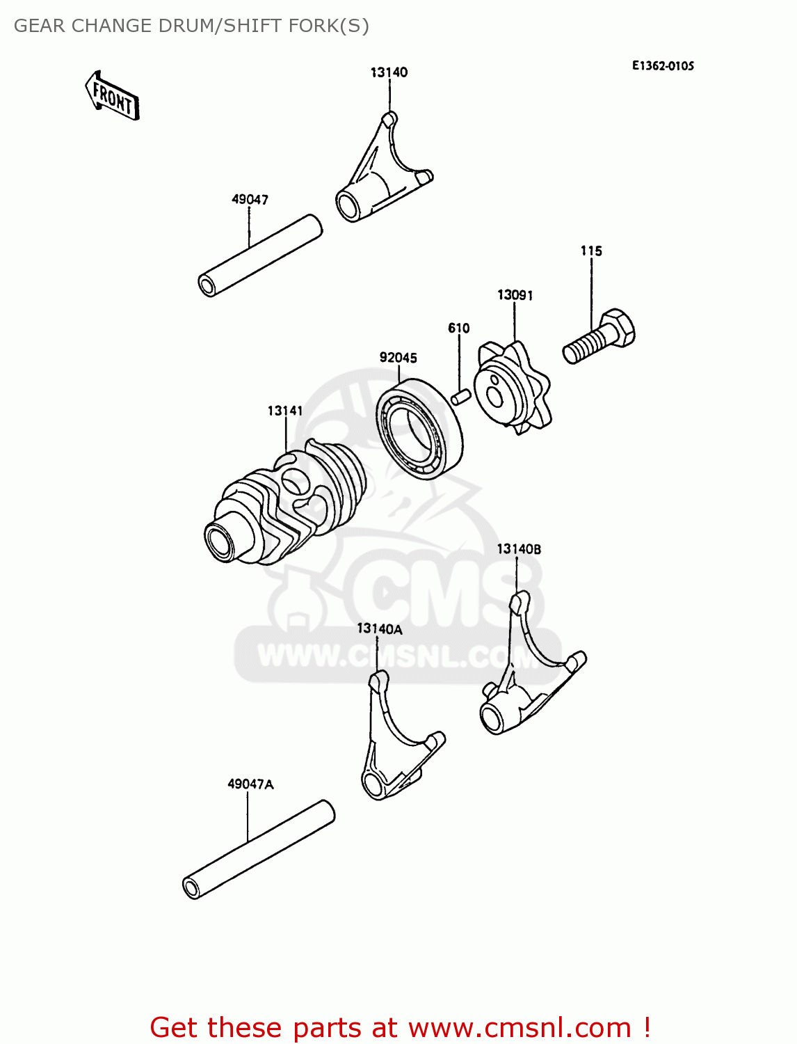 GEAR CHANGE DRUM/SHIFT FORK(S) KX80-N1 1988 UNITED KINGDOM AL