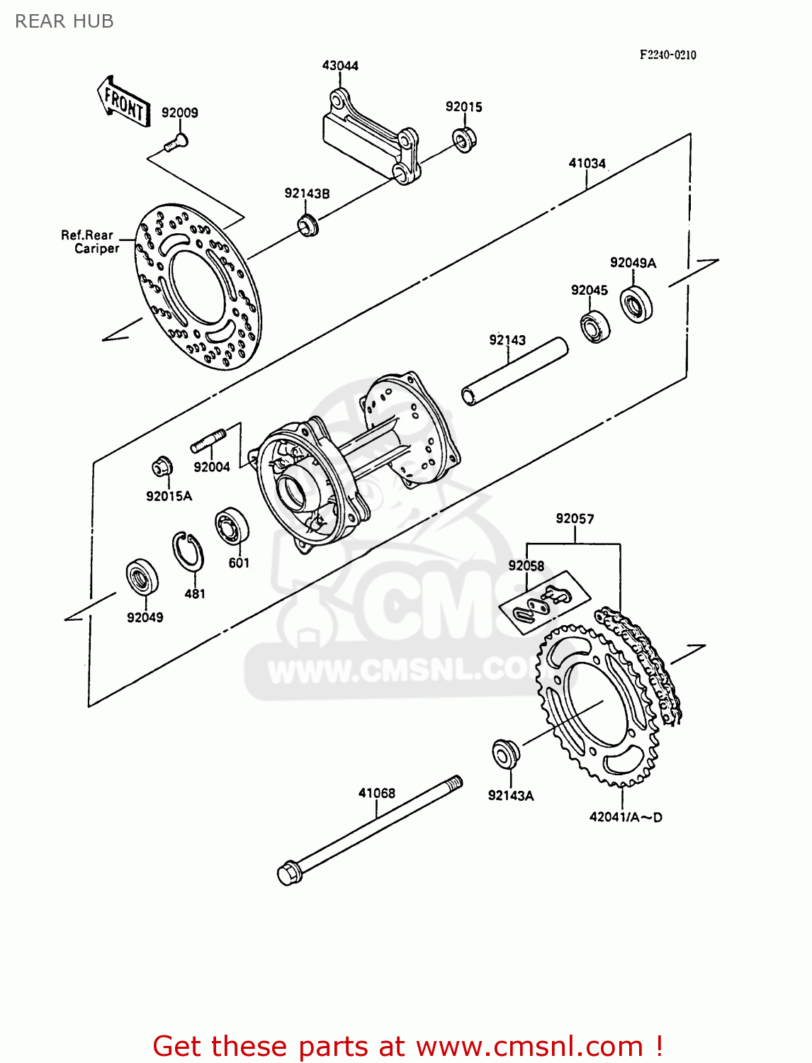 REAR HUB KX80-N1 1988 UNITED KINGDOM AL