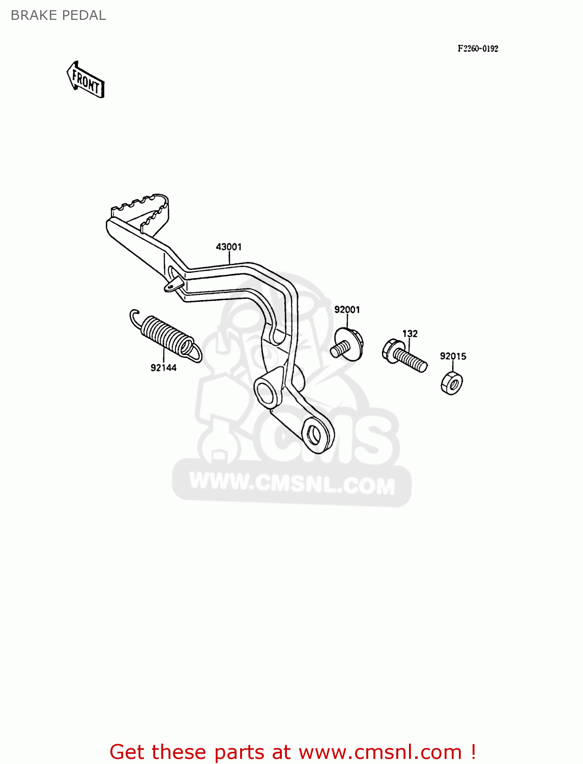 BRAKE PEDAL KX80-N1 1988 UNITED KINGDOM AL