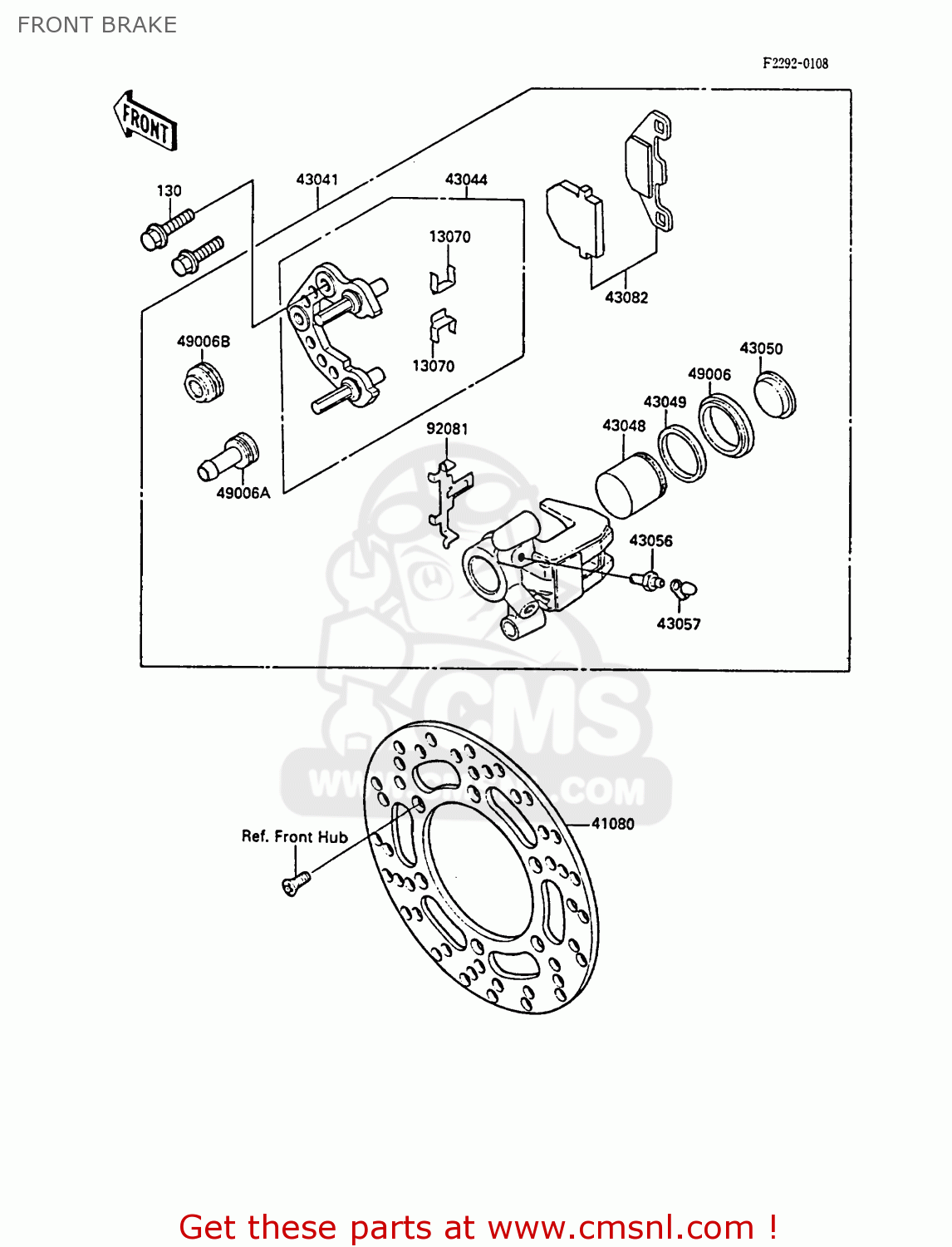FRONT BRAKE KX80-N1 1988 UNITED KINGDOM AL