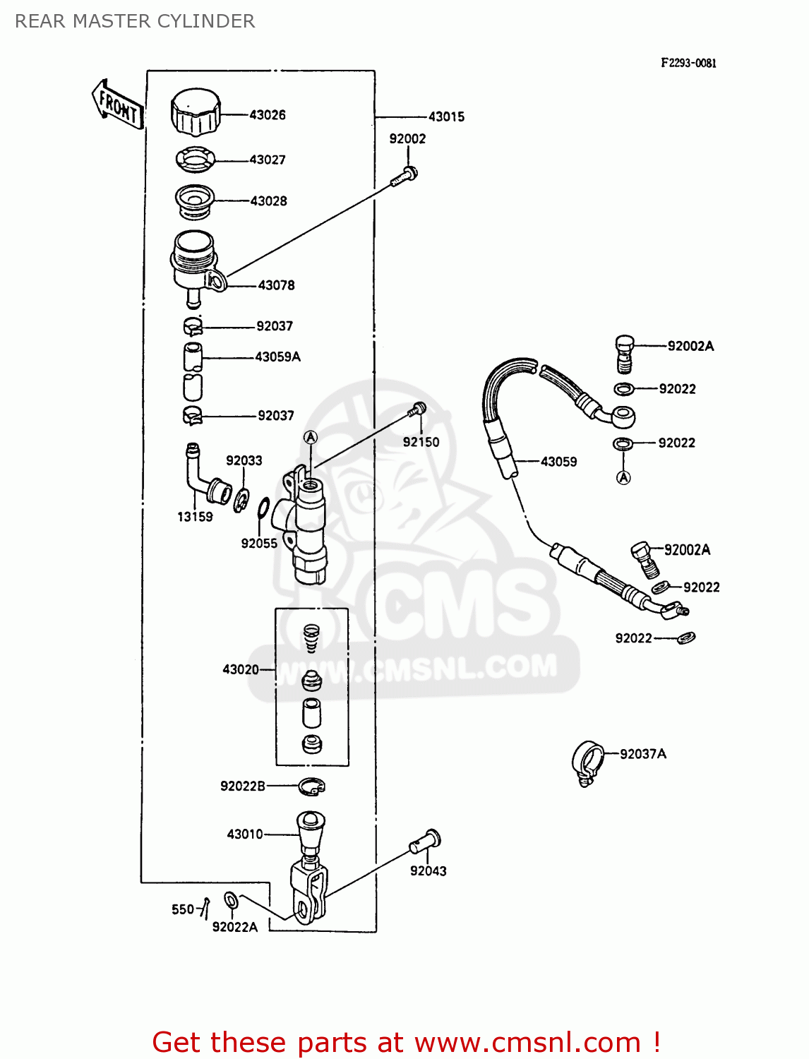 REAR MASTER CYLINDER KX80-N1 1988 UNITED KINGDOM AL