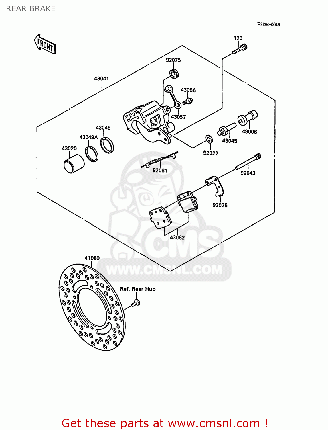 REAR BRAKE KX80-N1 1988 UNITED KINGDOM AL