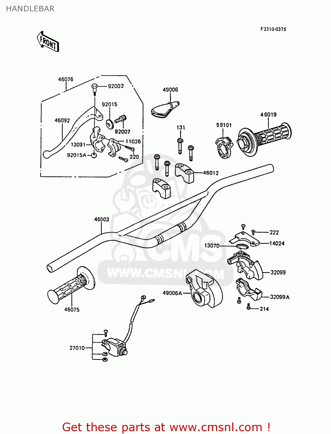 HANDLEBAR KX80-N1 1988 UNITED KINGDOM AL