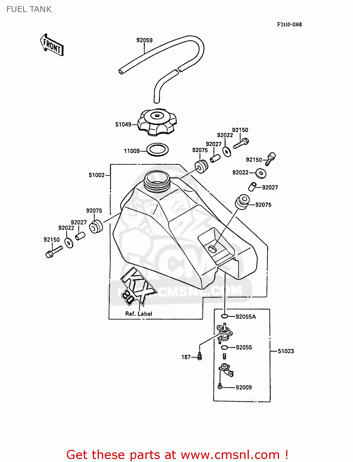 FUEL TANK KX80-N1 1988 UNITED KINGDOM AL