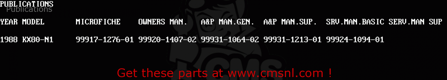 Publications KX80-N1 1988 UNITED KINGDOM AL