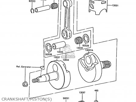 CRANKSHAFT/PISTON(S) - KX80-N1 1988 UNITED KINGDOM AL