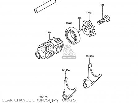 GEAR CHANGE DRUM/SHIFT FORK(S) - KX80-N1 1988 UNITED KINGDOM AL
