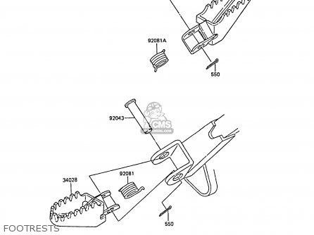 FOOTRESTS - KX80-N1 1988 UNITED KINGDOM AL