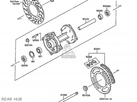 REAR HUB - KX80-N1 1988 UNITED KINGDOM AL