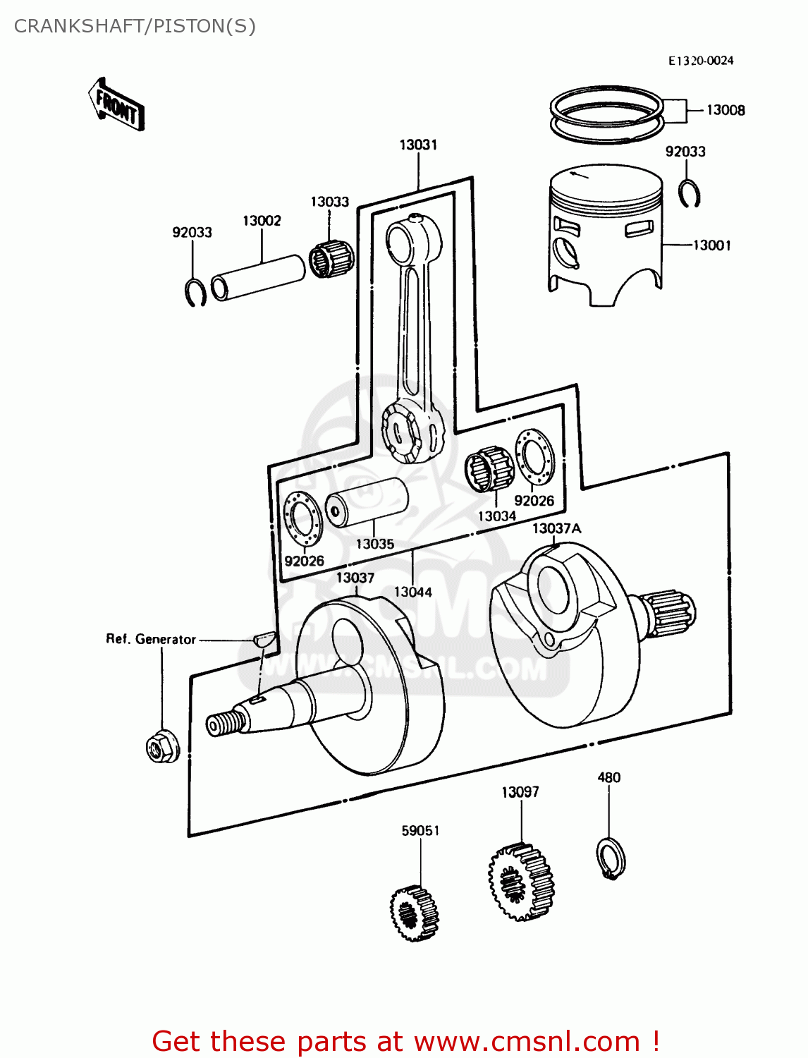CRANKSHAFT/PISTON(S) KX80-N1 1988 USA