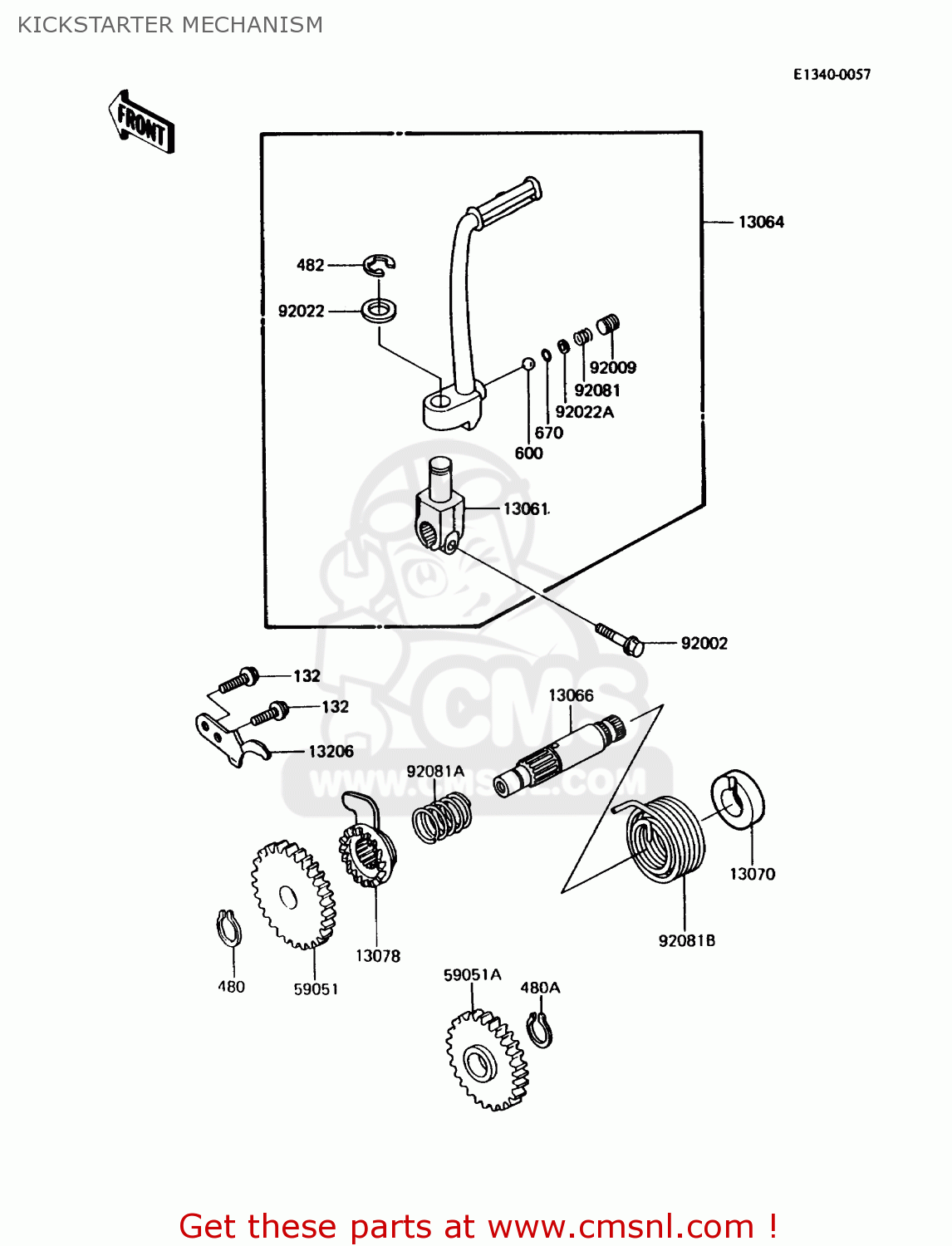KICKSTARTER MECHANISM KX80-N1 1988 USA