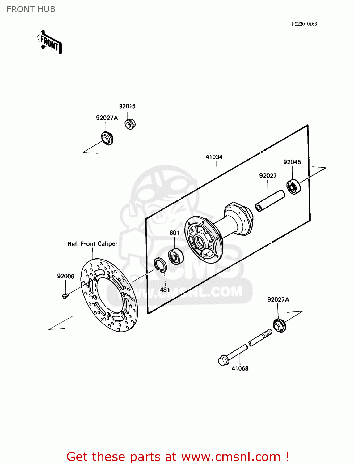 FRONT HUB KX80-N1 1988 USA