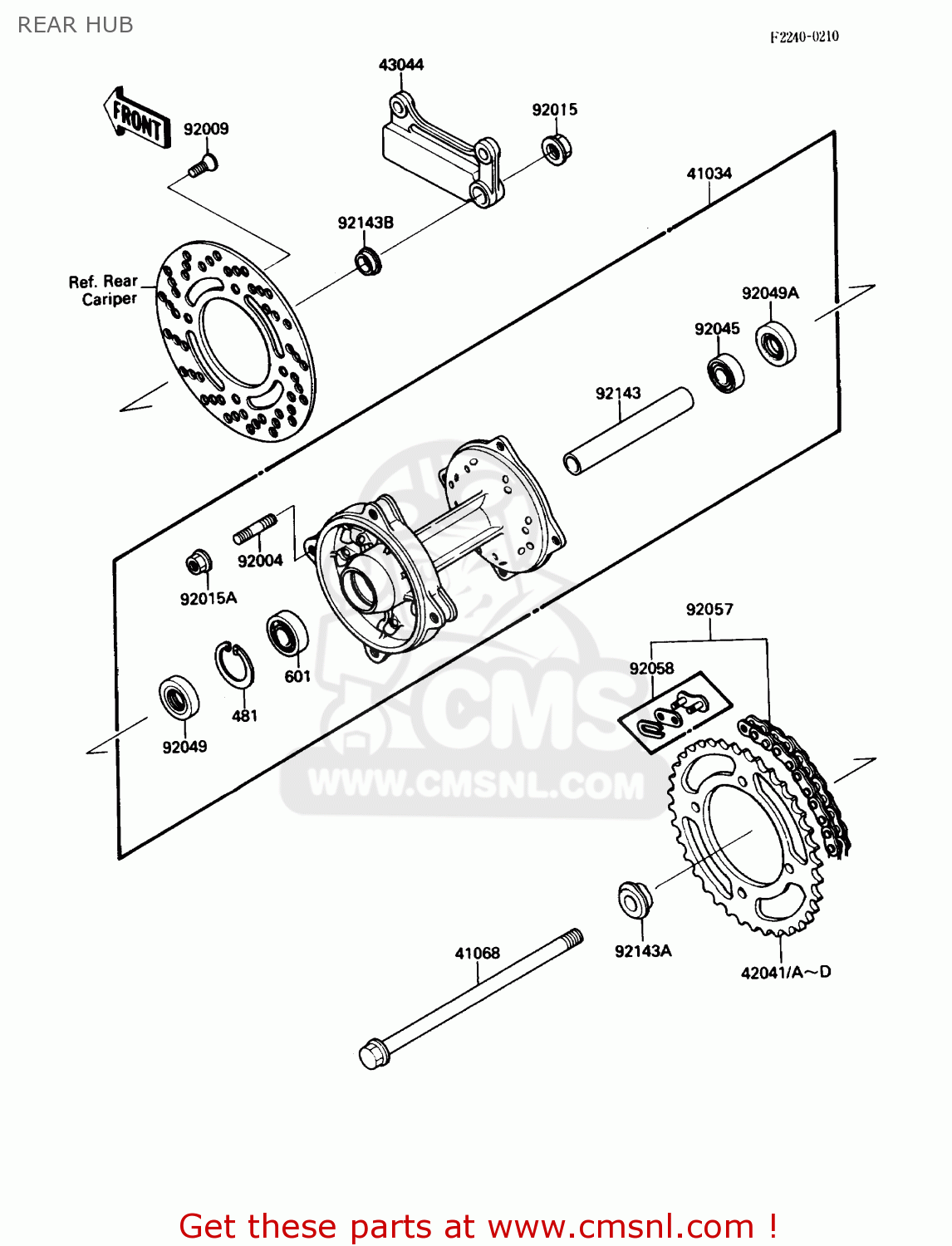 REAR HUB KX80-N1 1988 USA