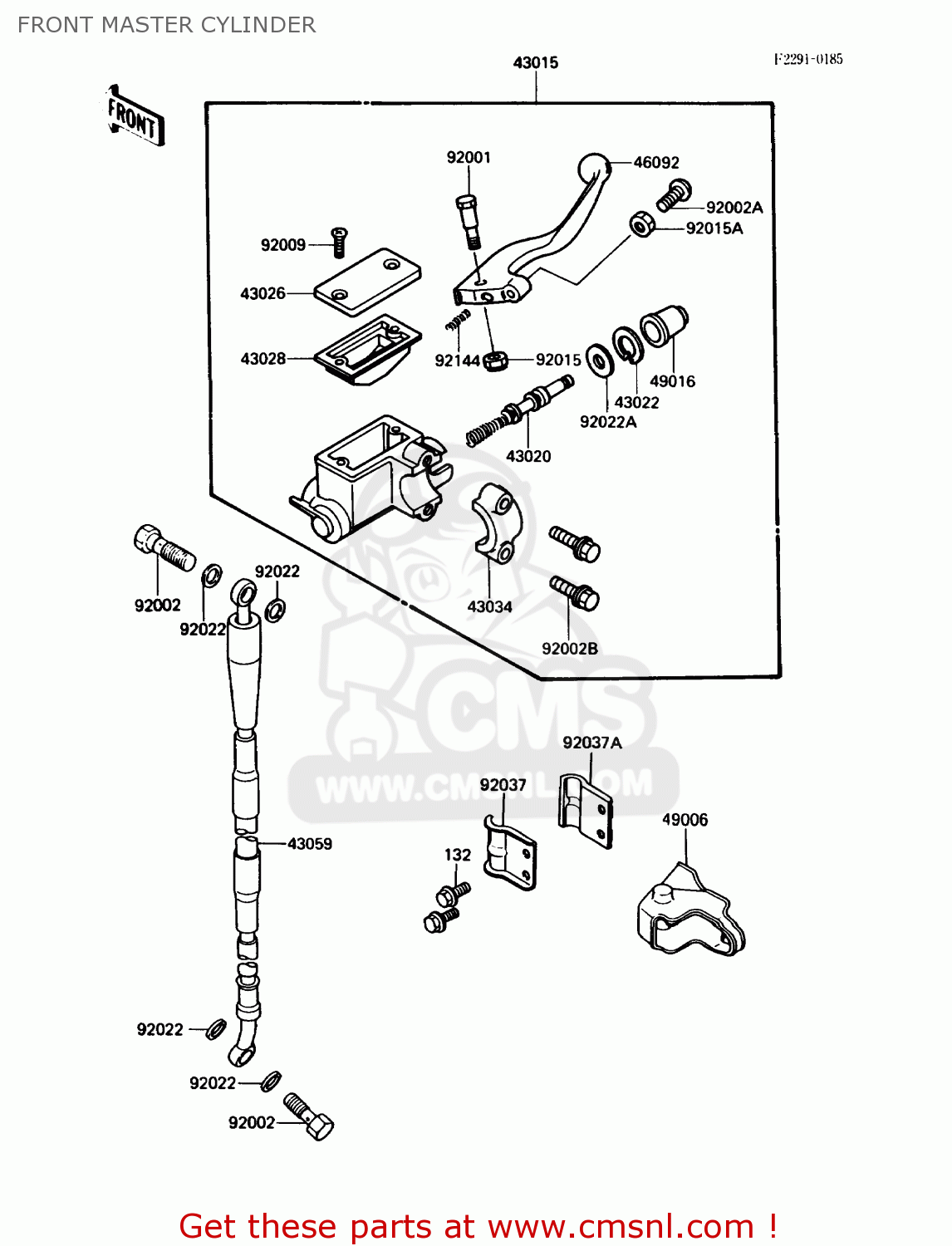 FRONT MASTER CYLINDER KX80-N1 1988 USA