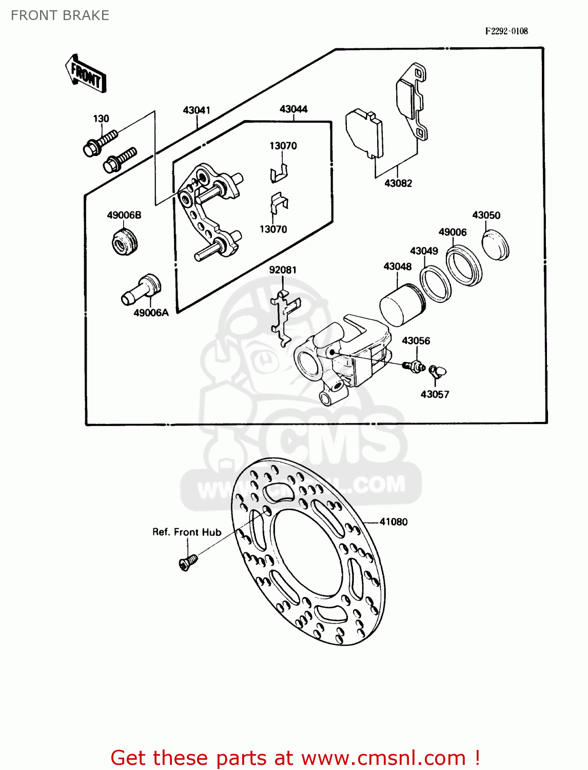 FRONT BRAKE KX80-N1 1988 USA