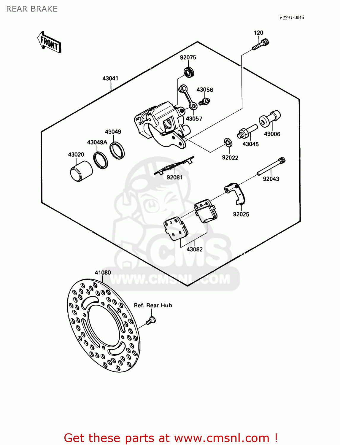 REAR BRAKE KX80-N1 1988 USA