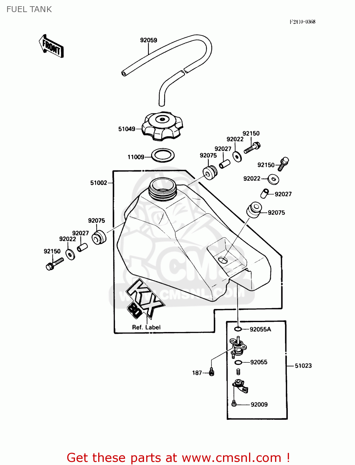 FUEL TANK KX80-N1 1988 USA