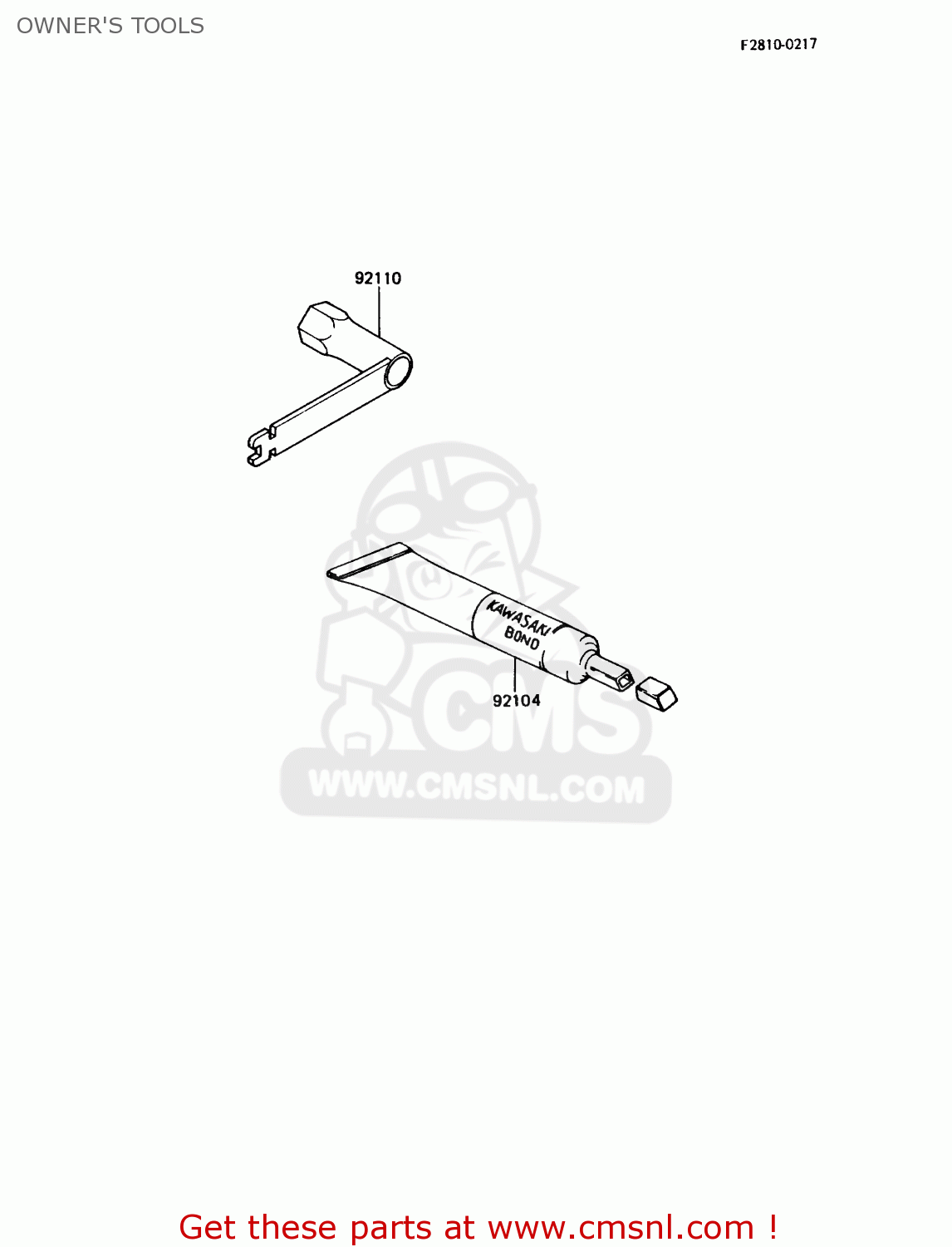OWNER'S TOOLS KX80-N1 1988 USA
