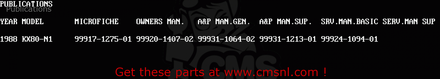 Publications KX80-N1 1988 USA