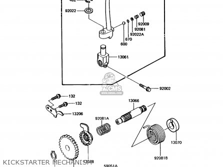 KICKSTARTER MECHANISM - KX80-N1 1988 USA