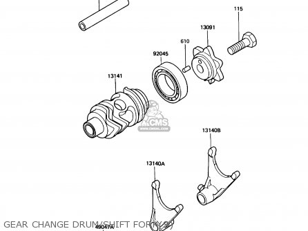 GEAR CHANGE DRUM/SHIFT FORK(S) - KX80-N1 1988 USA