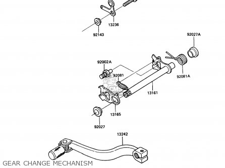 GEAR CHANGE MECHANISM - KX80-N1 1988 USA